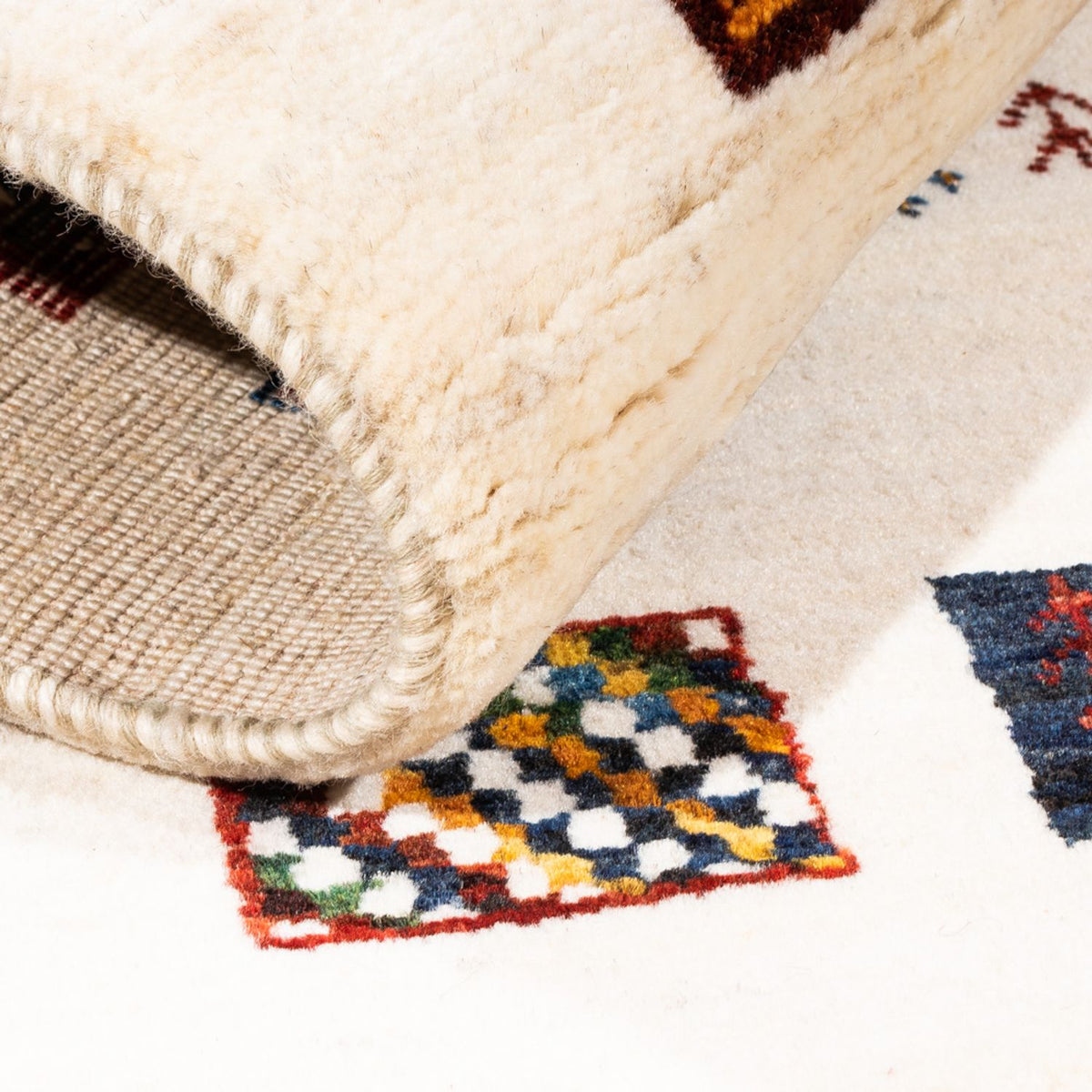 Alfombra Gabbeh - Loribaft Persa - Real - 132 x 84 cm - multicolor