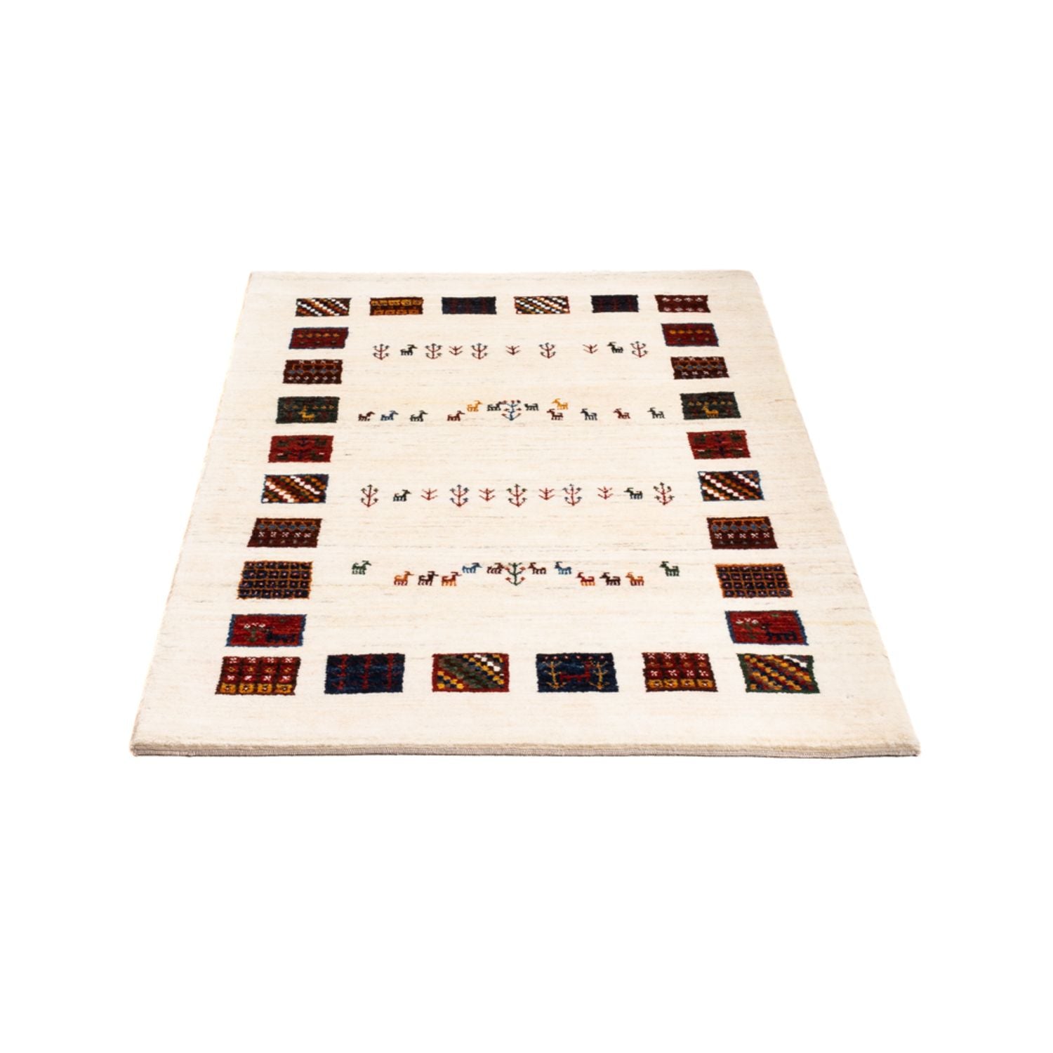 Alfombra Gabbeh - Loribaft Persa - Real - 132 x 84 cm - multicolor