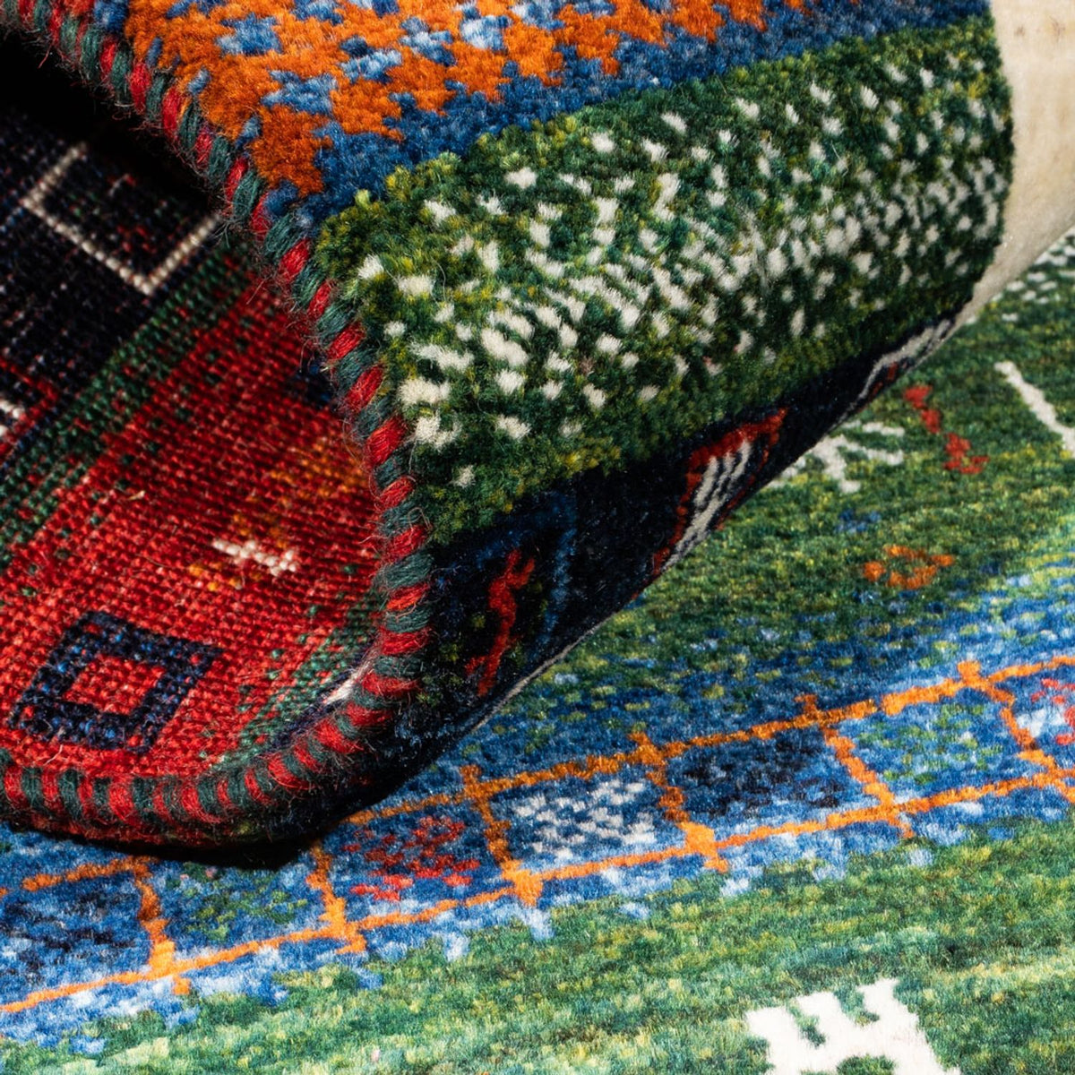 Alfombra Gabbeh - Loribaft Persa - Real - 132 x 83 cm - multicolor