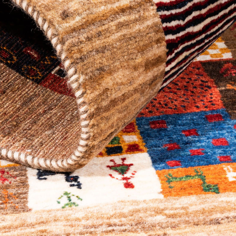 Alfombra Gabbeh - Loribaft Persa - Real - 145 x 89 cm - multicolor