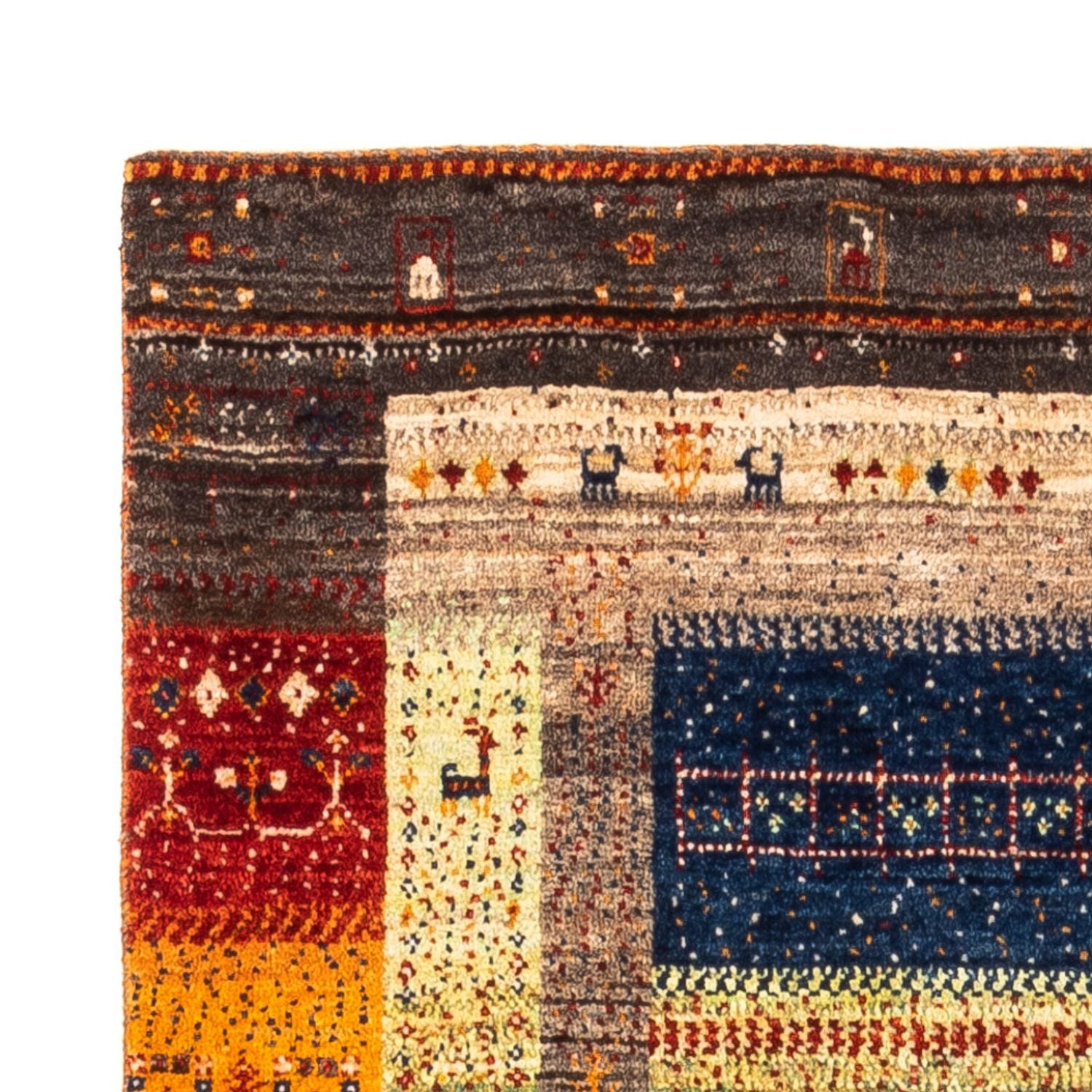 Alfombra Gabbeh - Loribaft Persa - Real - 145 x 90 cm - multicolor