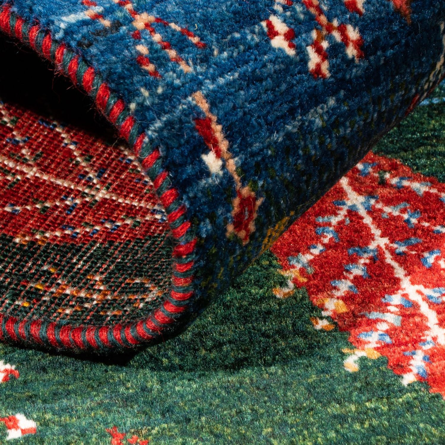 Alfombra Gabbeh - Loribaft Persa - Real - 132 x 84 cm - multicolor