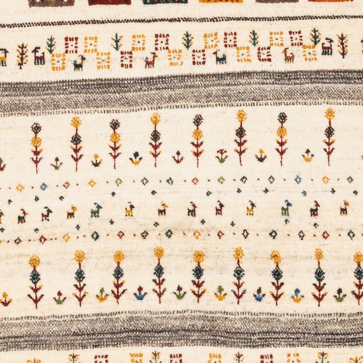 Alfombra Gabbeh - Loribaft Persa - Real - 122 x 78 cm - crema