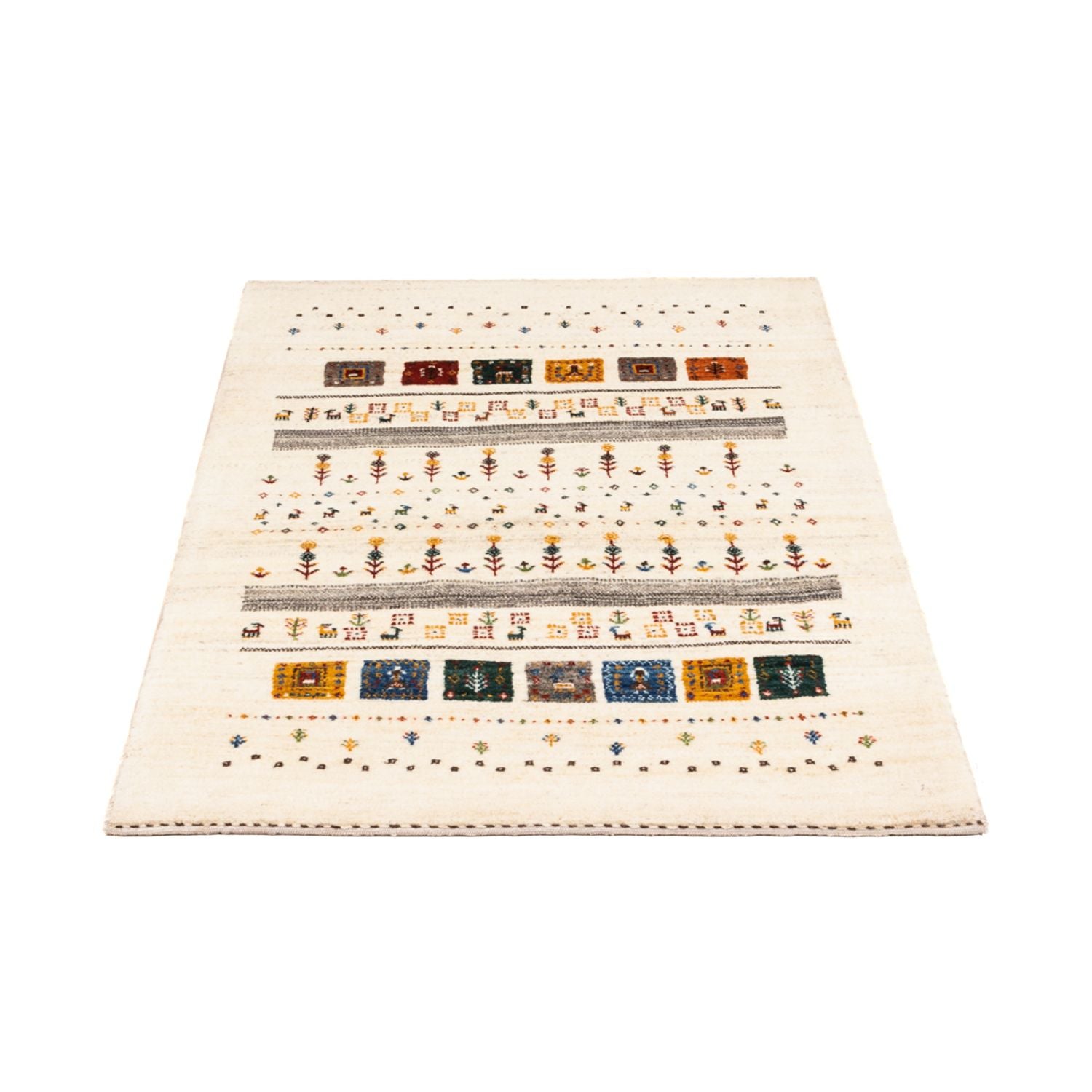 Alfombra Gabbeh - Loribaft Persa - Real - 122 x 78 cm - crema