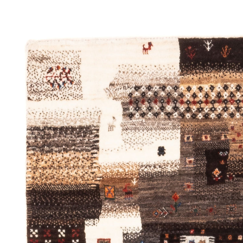 Alfombra Gabbeh - Loribaft Persa - Real - 126 x 85 cm - gris