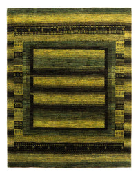 Alfombra Gabbeh - Loribaft Persa - Real - 199 x 154 cm - verde