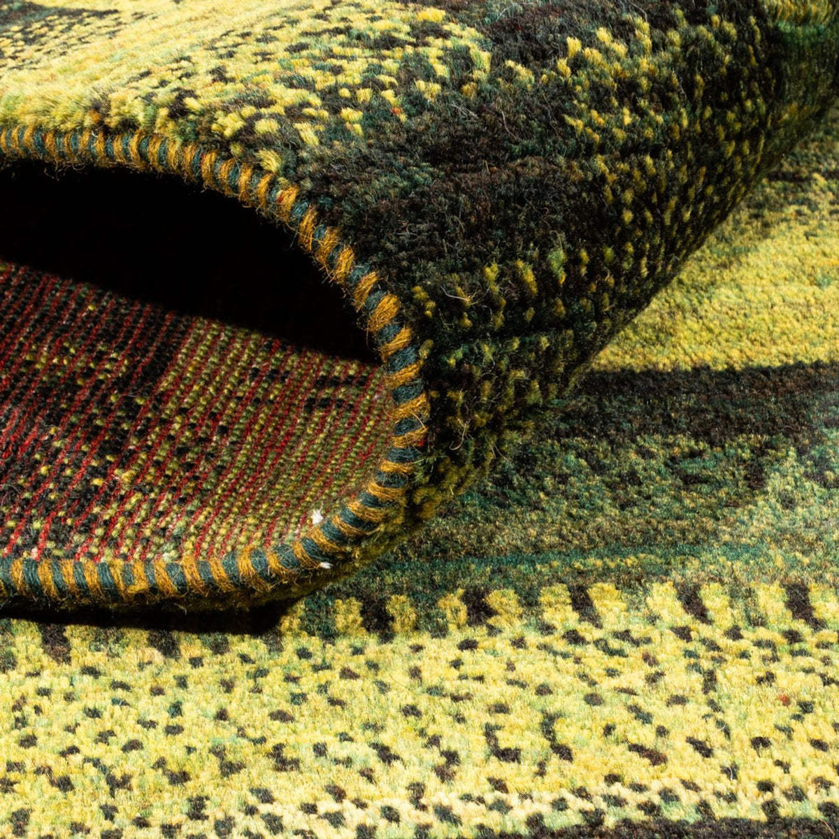 Alfombra Gabbeh - Loribaft Persa - Real - 199 x 154 cm - verde