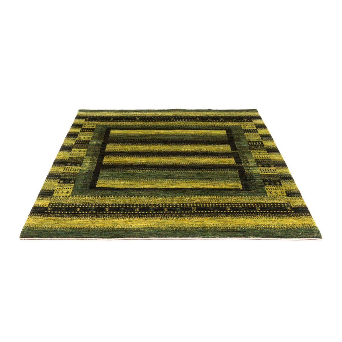 Alfombra Gabbeh - Loribaft Persa - Real - 199 x 154 cm - verde