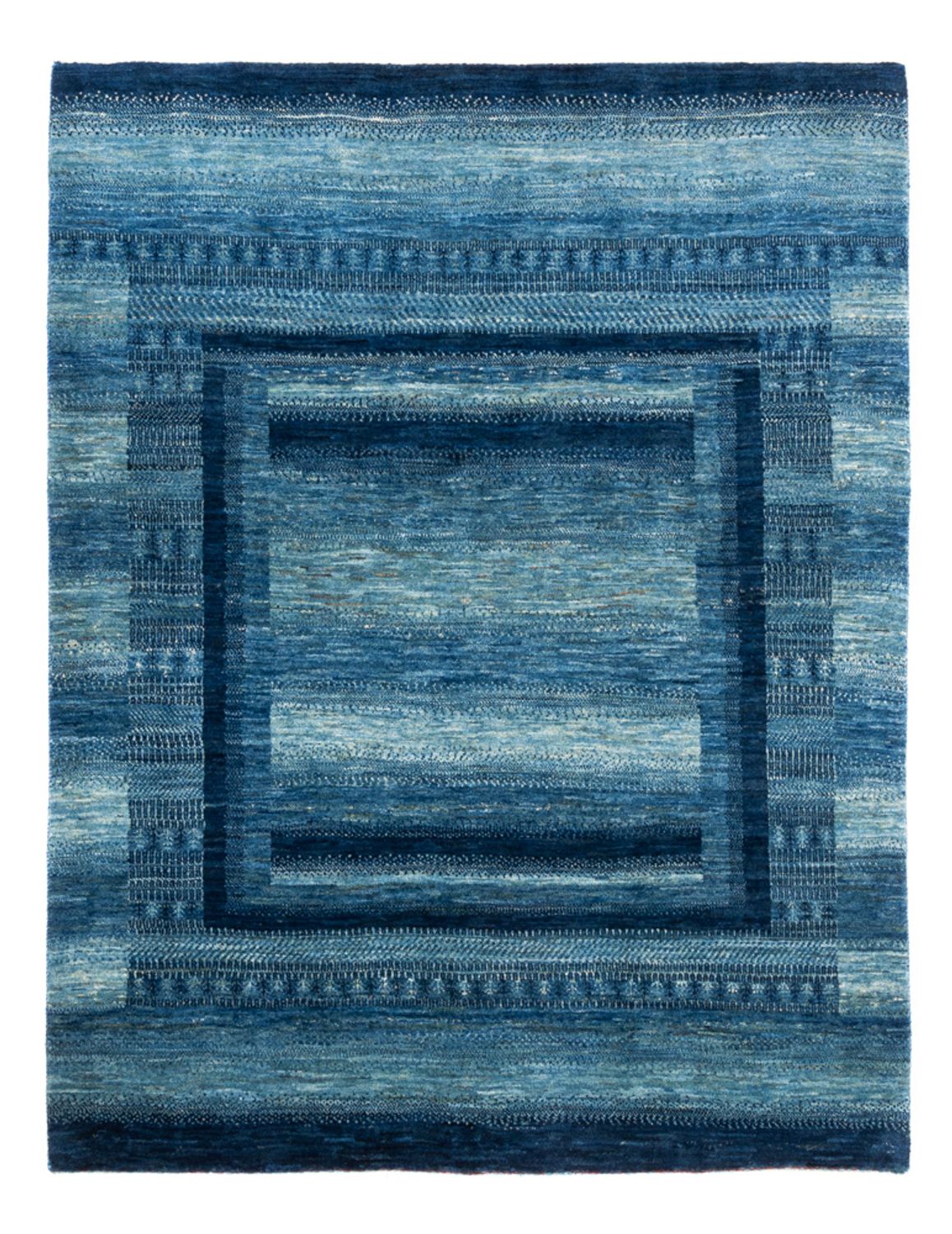 Alfombra Gabbeh - Loribaft Persa - Real - 198 x 158 cm - azul