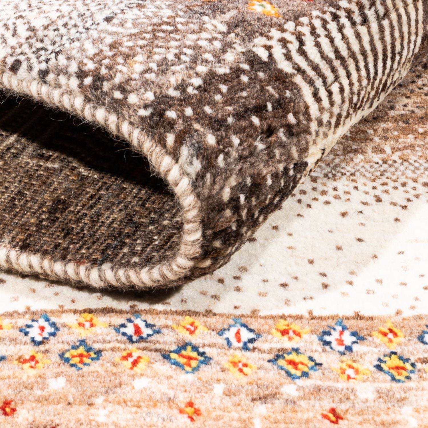Alfombra Gabbeh - Loribaft Persa - Real - 200 x 127 cm - natural