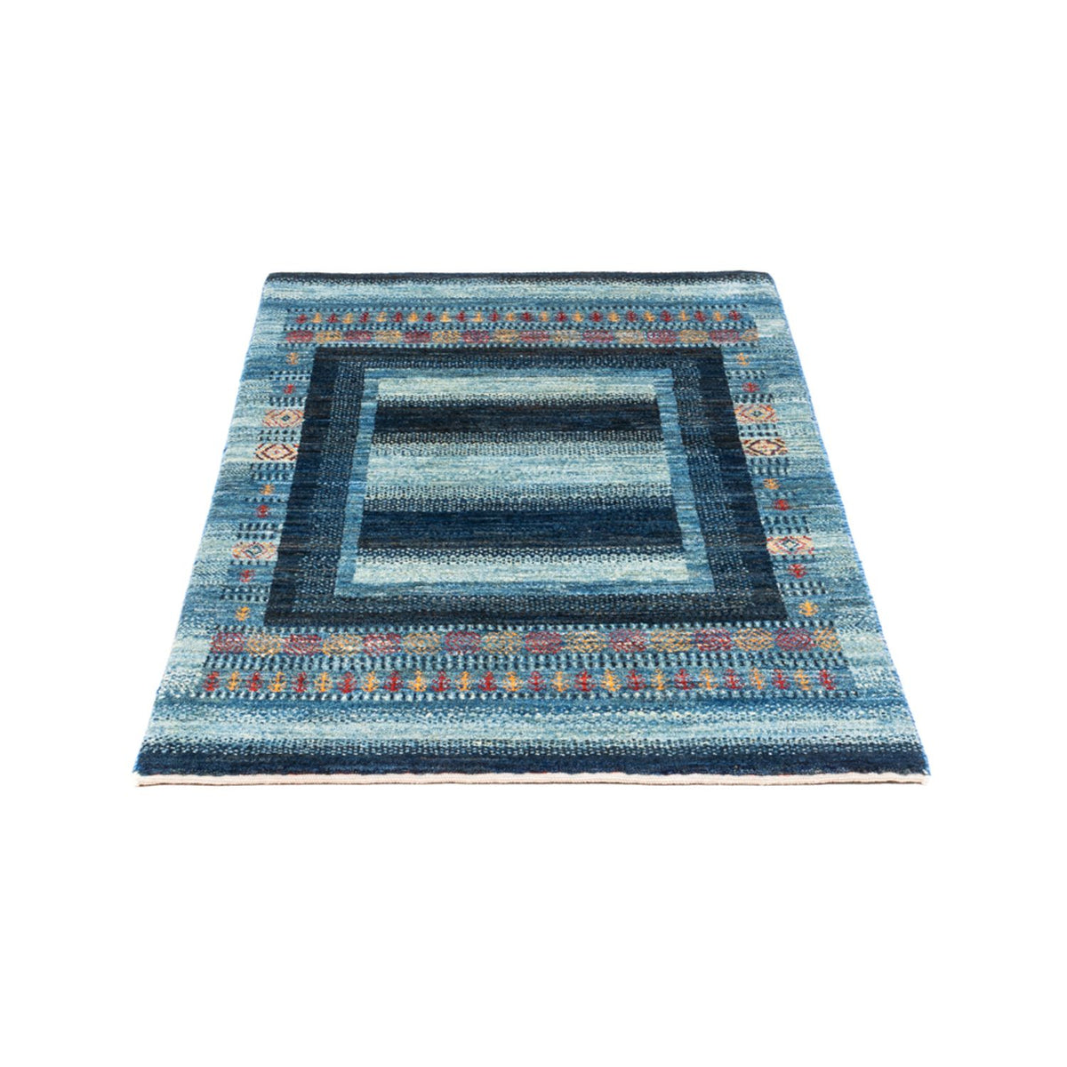 Alfombra Gabbeh - Loribaft Persa - Real - 128 x 78 cm - azul