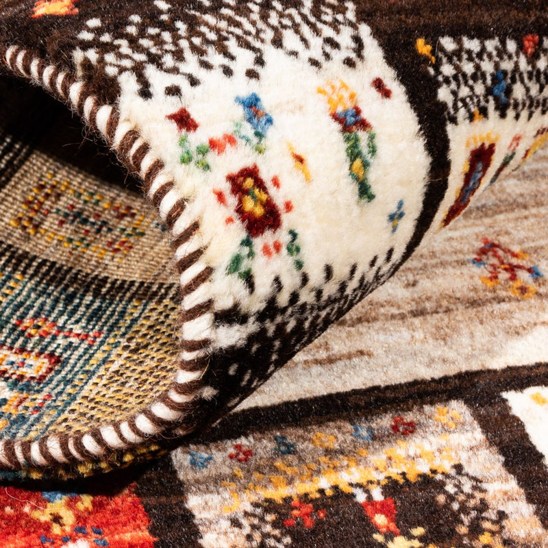 Alfombra Gabbeh - Loribaft Persa - Real - 136 x 87 cm - multicolor