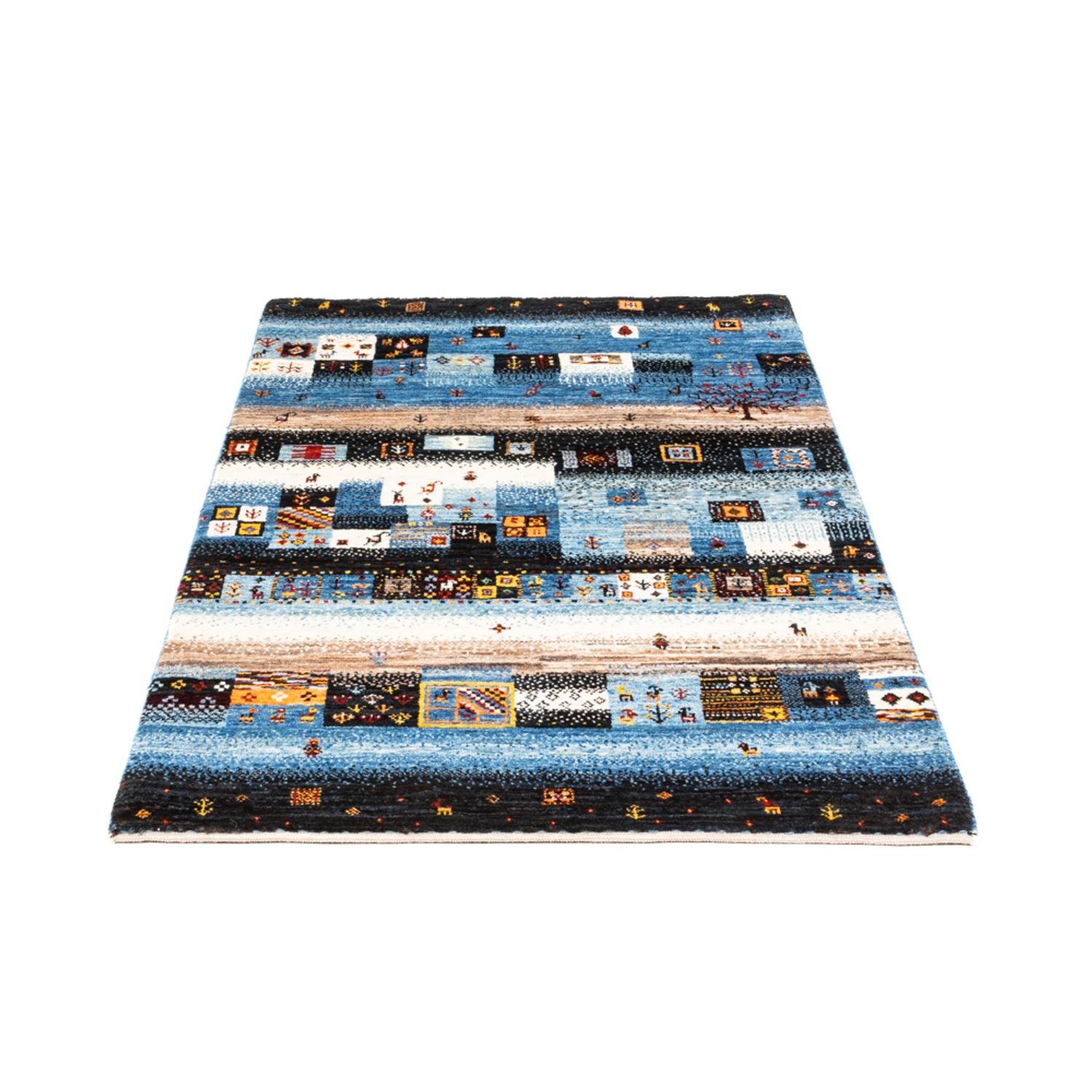 Alfombra Gabbeh - Loribaft Persa - Real - 141 x 87 cm - multicolor