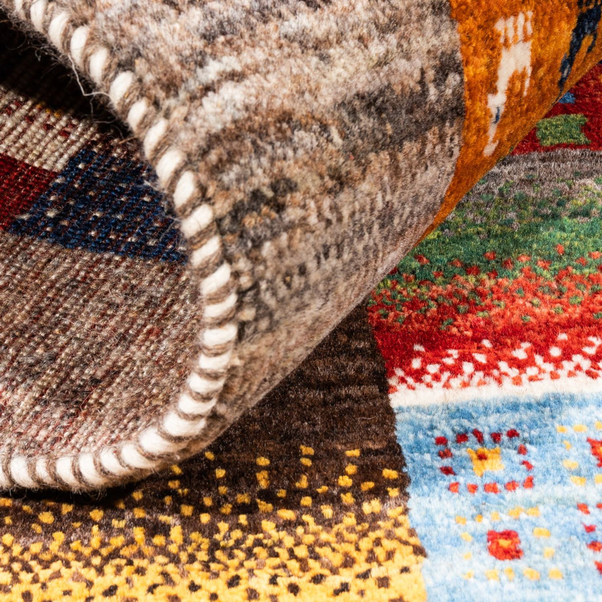 Alfombra Gabbeh - Loribaft Persa - Real - 138 x 84 cm - multicolor