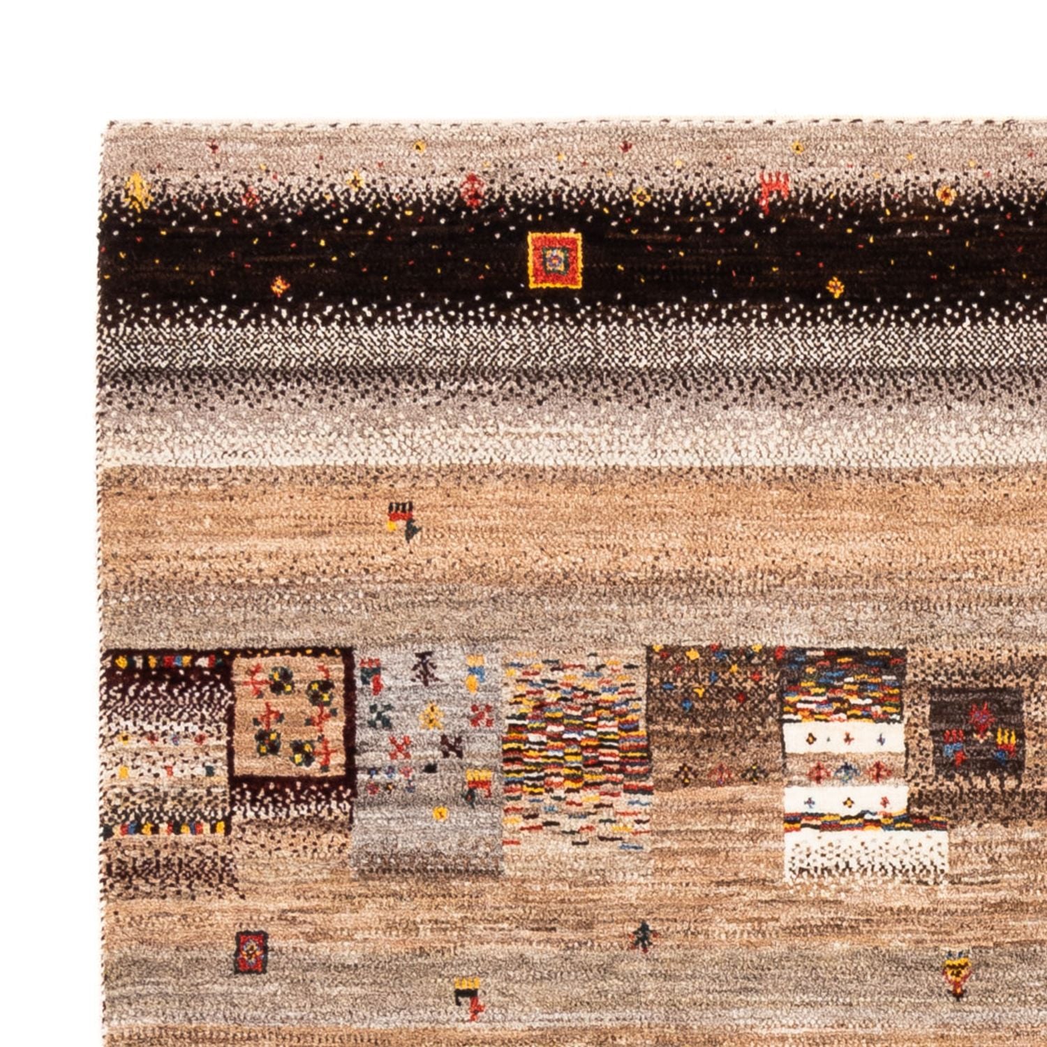 Alfombra Gabbeh - Loribaft Persa - Real - 202 x 153 cm - multicolor