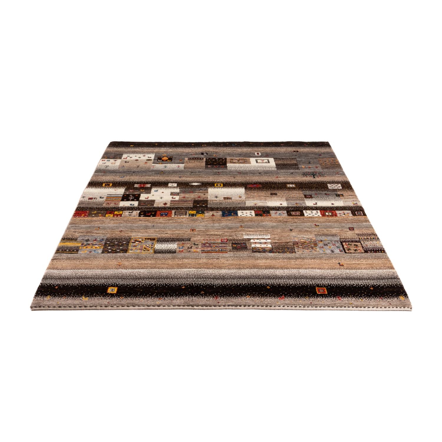 Alfombra Gabbeh - Loribaft Persa - Real - 202 x 153 cm - multicolor