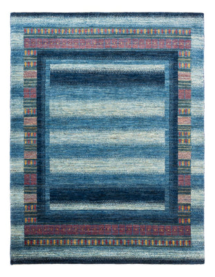 Alfombra Gabbeh - Loribaft Persa - Real - 198 x 152 cm - azul