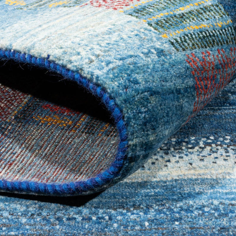 Alfombra Gabbeh - Loribaft Persa - Real - 198 x 152 cm - azul