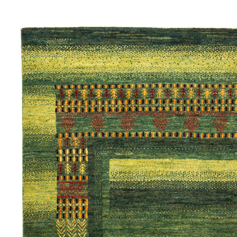 Alfombra Gabbeh - Loribaft Persa - Real - 216 x 157 cm - verde