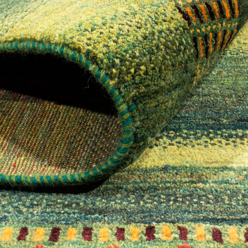 Alfombra Gabbeh - Loribaft Persa - Real - 216 x 157 cm - verde