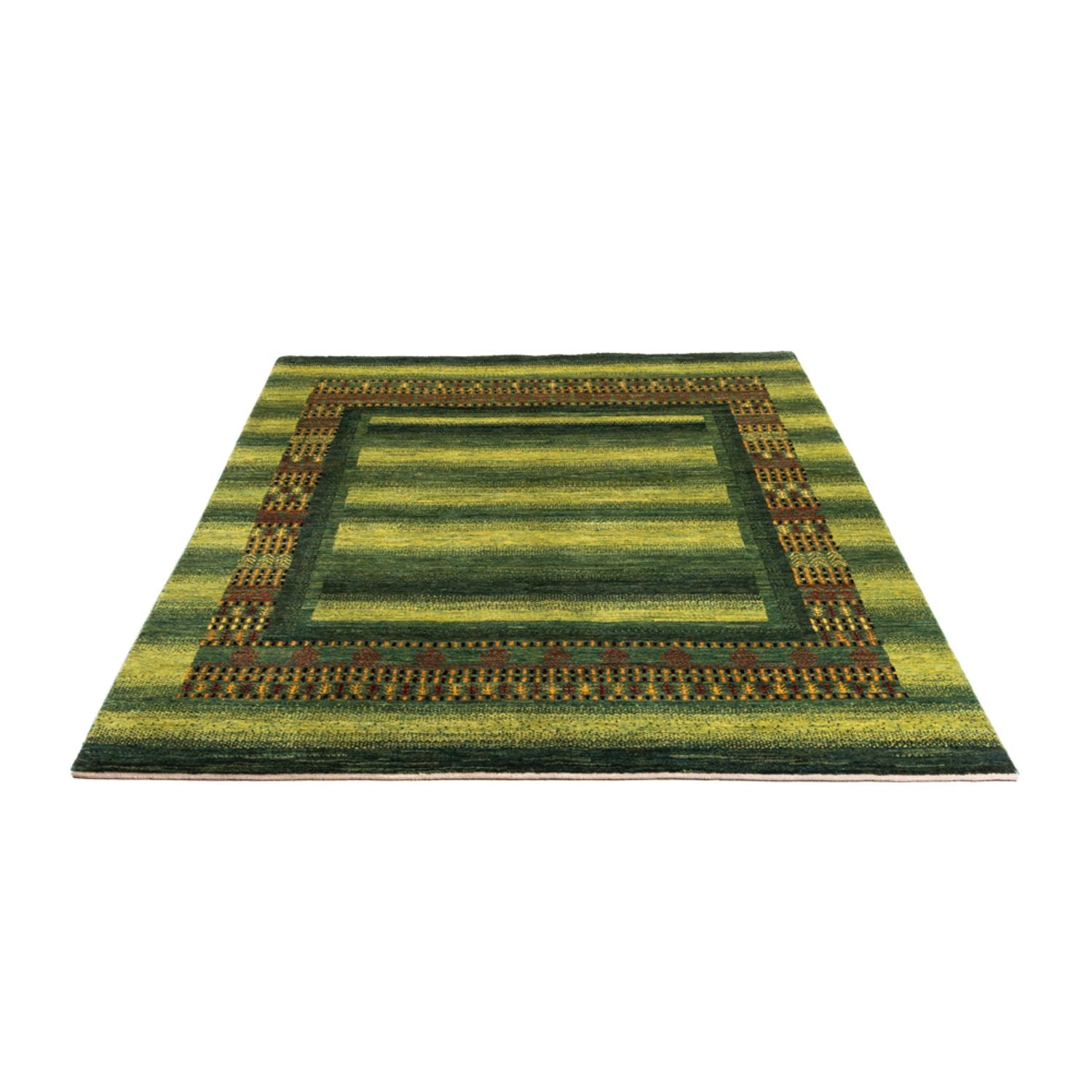 Alfombra Gabbeh - Loribaft Persa - Real - 216 x 157 cm - verde