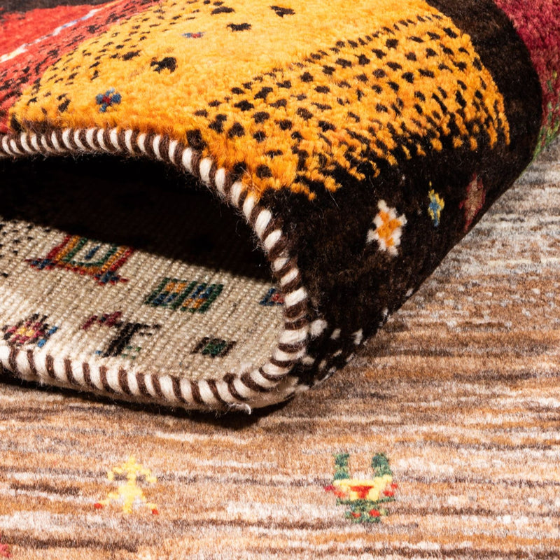 Alfombra Gabbeh - Loribaft Persa - Real - 214 x 156 cm - multicolor