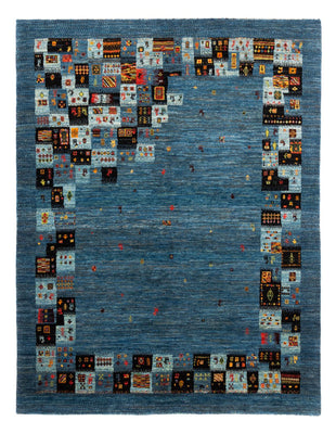 Alfombra Gabbeh - Loribaft Persa - Real - 199 x 154 cm - azul