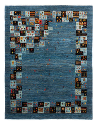 Alfombra Gabbeh - Loribaft Persa - Real - 199 x 154 cm - azul