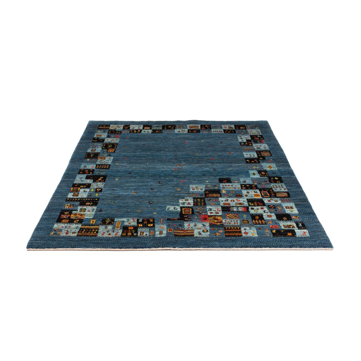 Alfombra Gabbeh - Loribaft Persa - Real - 199 x 154 cm - azul