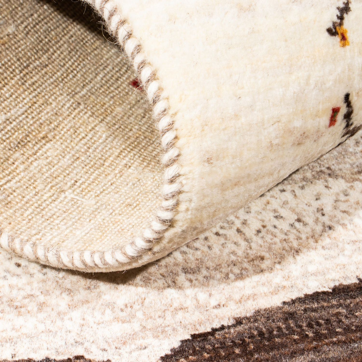 Alfombra Gabbeh - Loribaft Persa - Real - 132 x 84 cm - crema