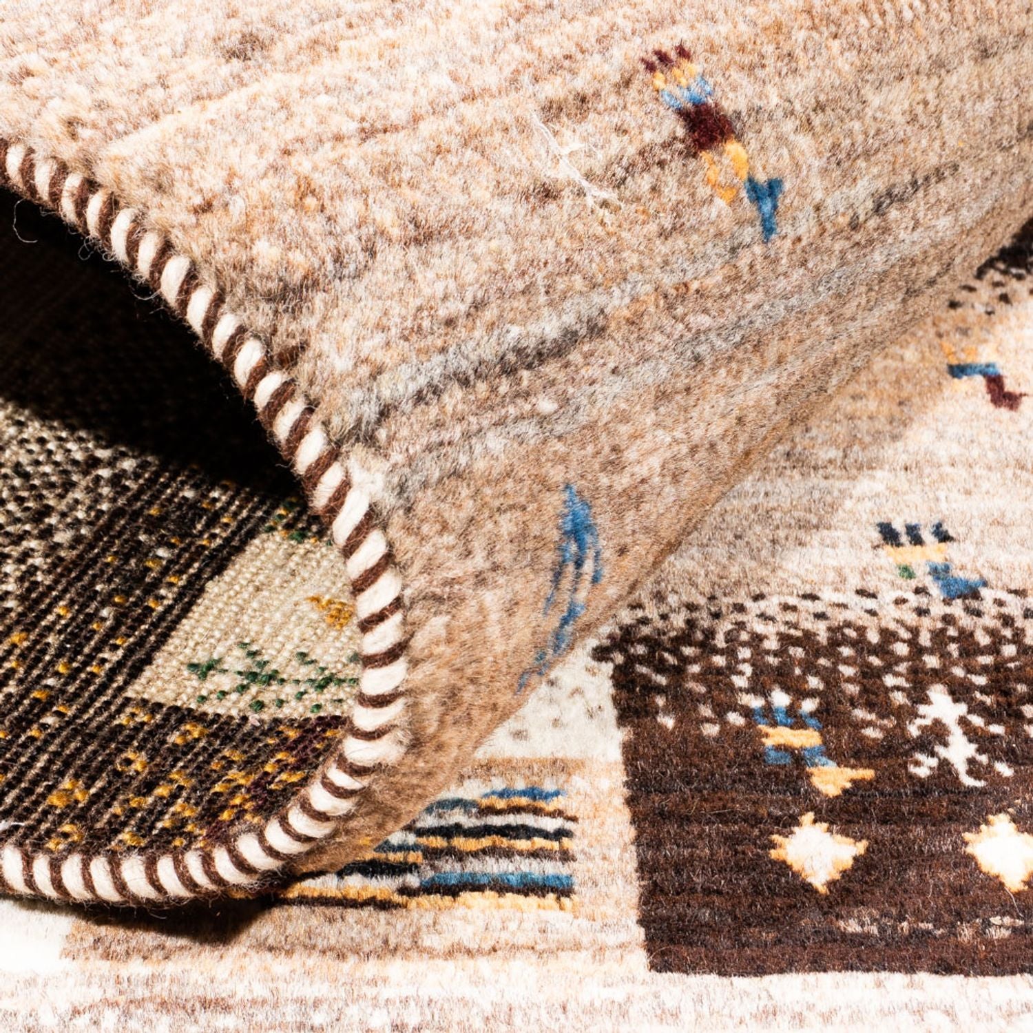 Alfombra Gabbeh - Loribaft Persa - Real - 158 x 111 cm - multicolor