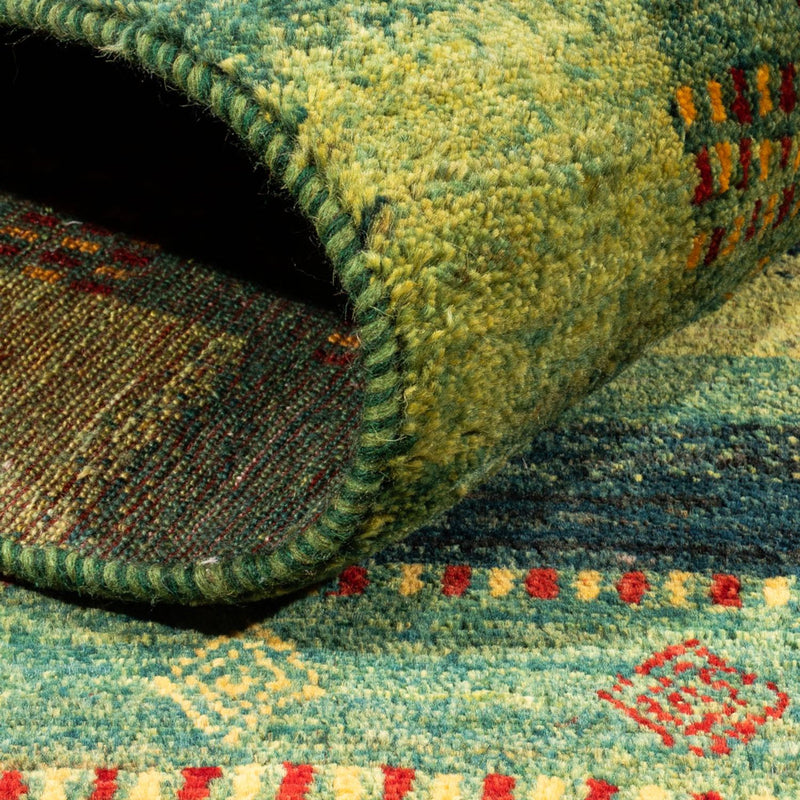 Alfombra Gabbeh - Loribaft Persa - Real - 206 x 152 cm - verde