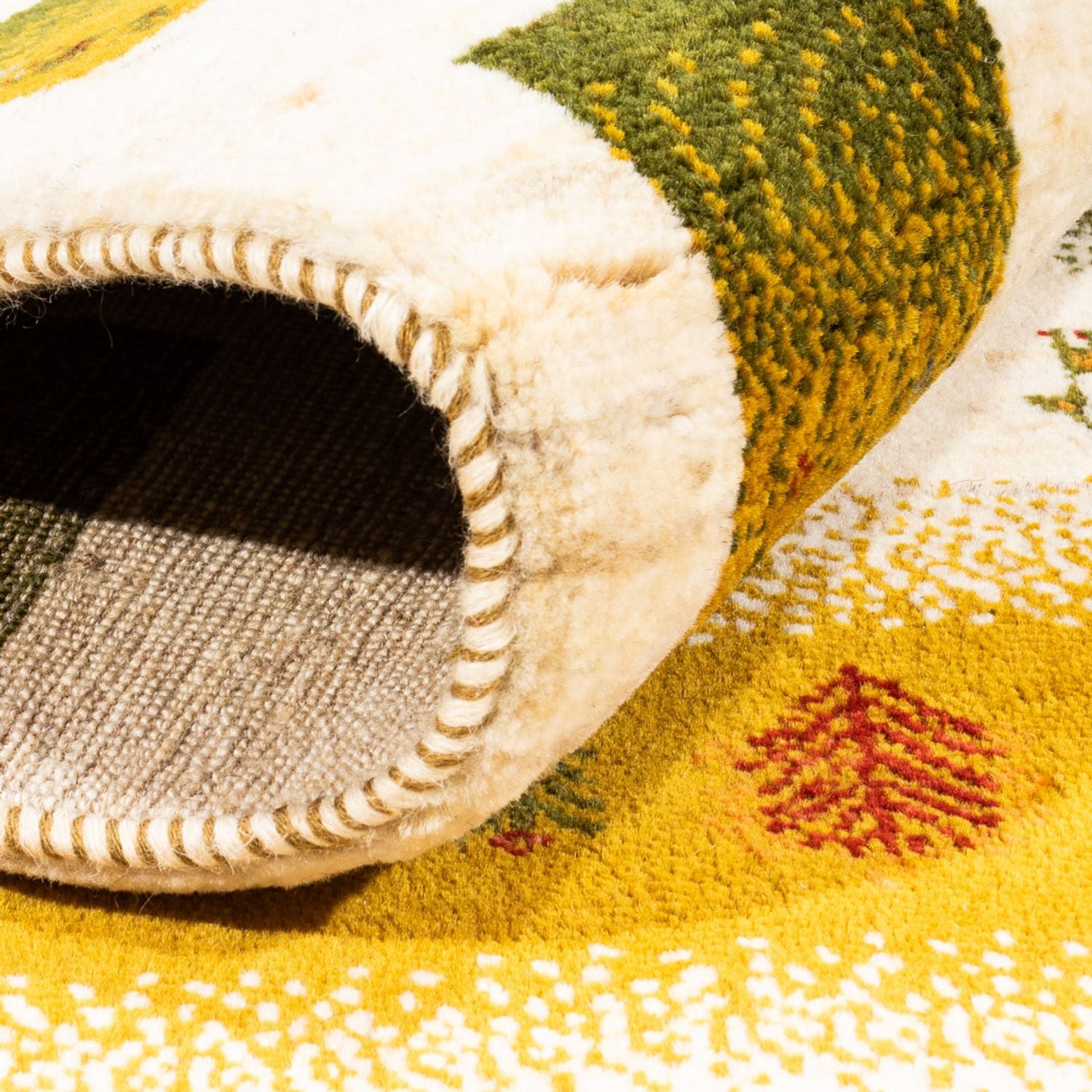 Alfombra Gabbeh - Loribaft Persa - 203 x 158 cm - natural