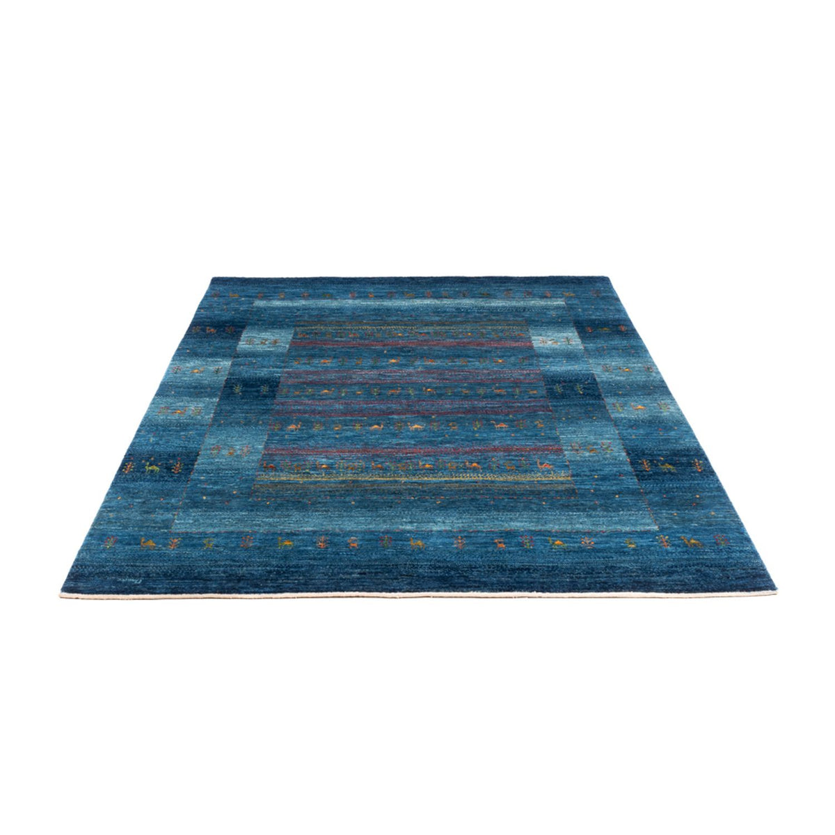 Alfombra Gabbeh - Loribaft Persa - 200 x 147 cm - azul