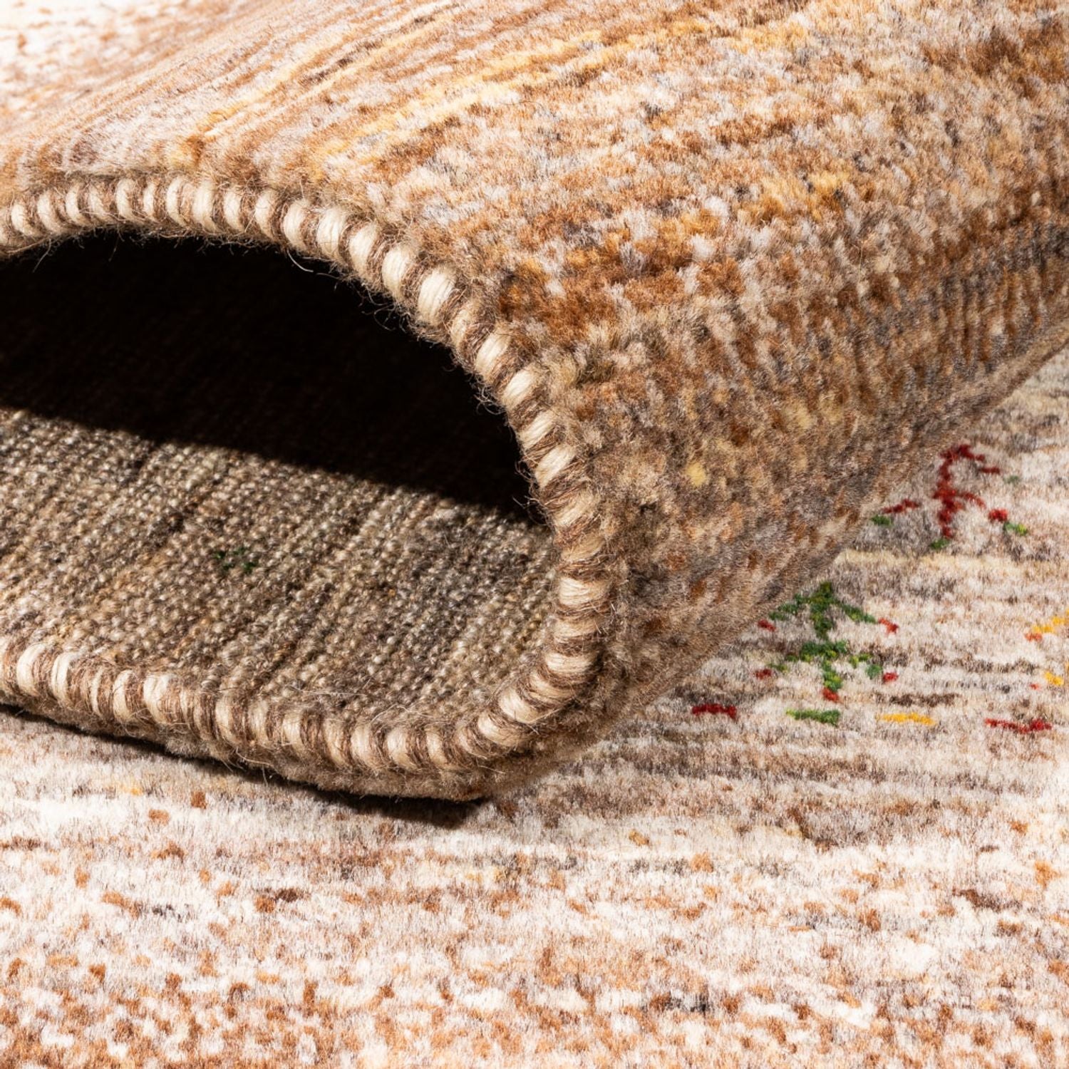 Alfombra Gabbeh - Loribaft Persa - 202 x 156 cm - natural