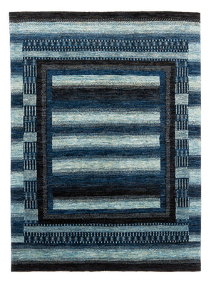 Alfombra Gabbeh - Loribaft Persa - Real - 204 x 149 cm - azul