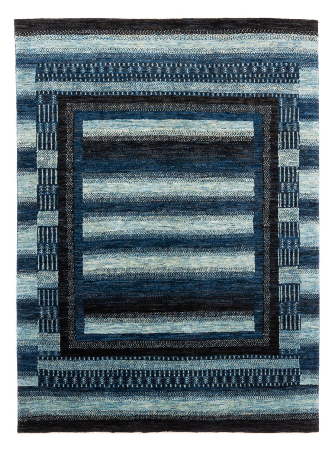Alfombra Gabbeh - Loribaft Persa - Real - 204 x 149 cm - azul