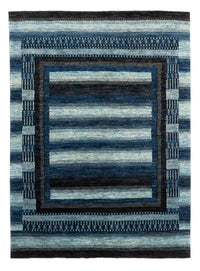 Alfombra Gabbeh - Loribaft Persa - Real - 204 x 149 cm - azul