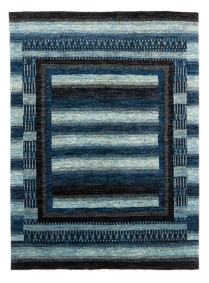 Alfombra Gabbeh - Loribaft Persa - Real - 204 x 149 cm - azul