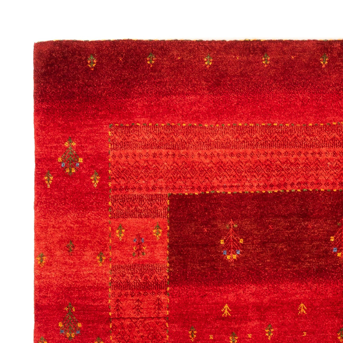 Alfombra Gabbeh - Loribaft Persa - 206 x 156 cm - rojo