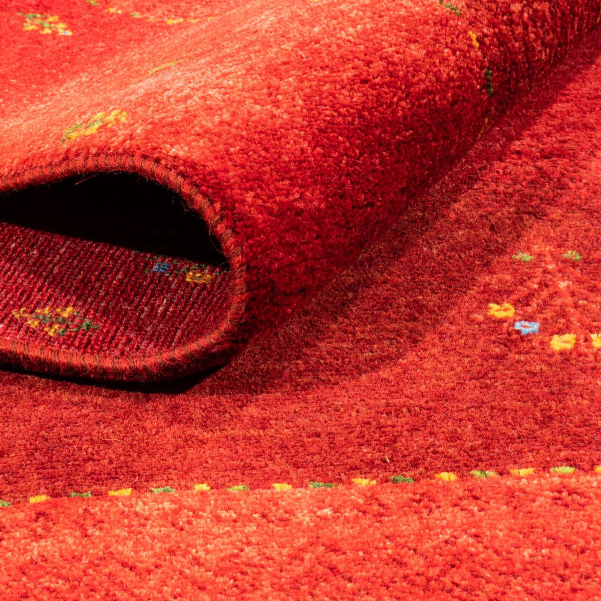Alfombra Gabbeh - Loribaft Persa - 206 x 156 cm - rojo