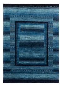 Alfombra Gabbeh - Loribaft Persa - Real - 210 x 150 cm - azul