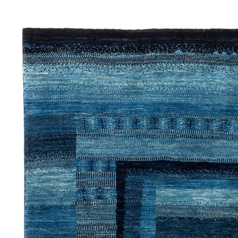 Alfombra Gabbeh - Loribaft Persa - Real - 210 x 150 cm - azul
