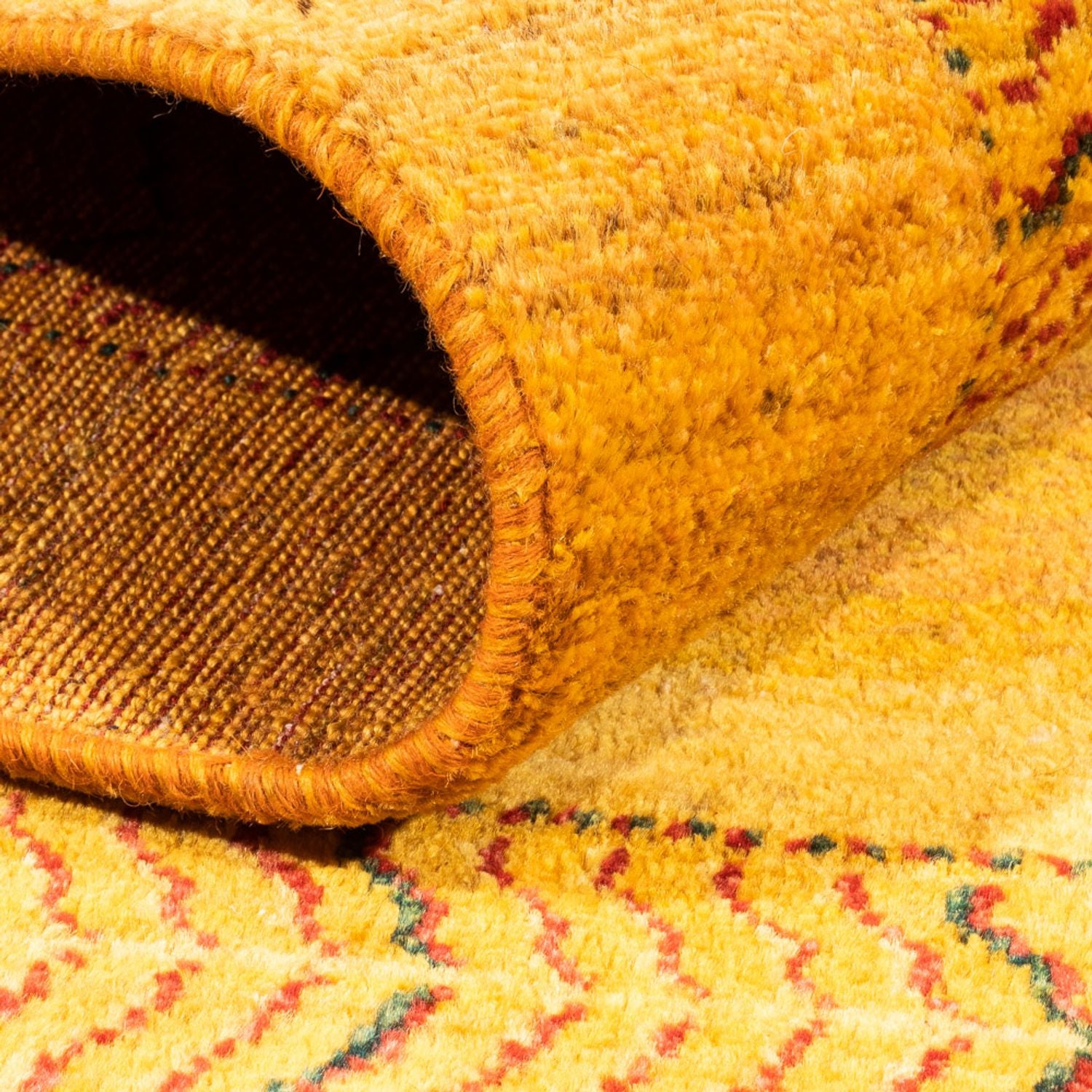 Alfombra Gabbeh - Loribaft Persa - Real - 198 x 152 cm - oro