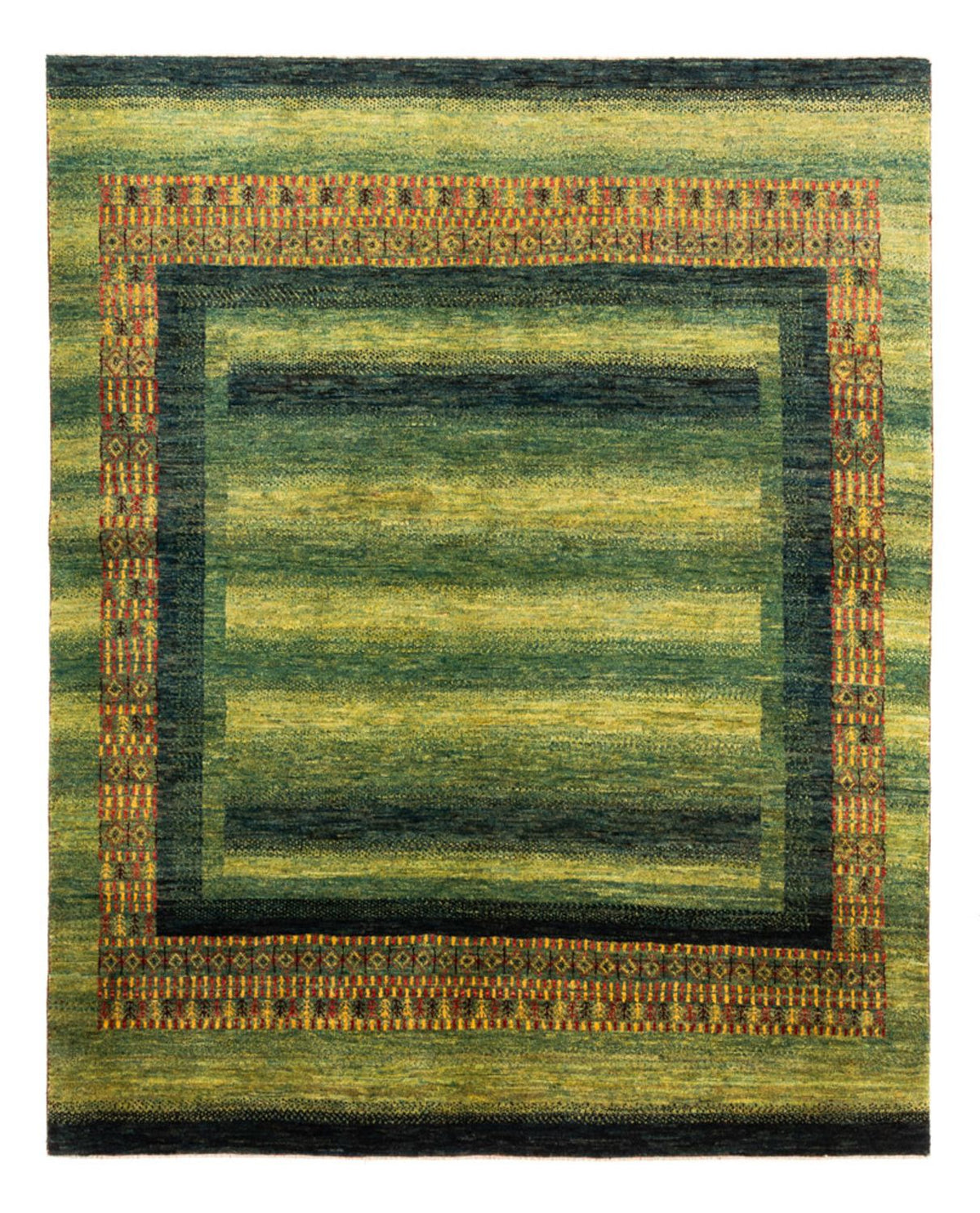 Alfombra Gabbeh - Loribaft Persa - Real - 208 x 163 cm - verde