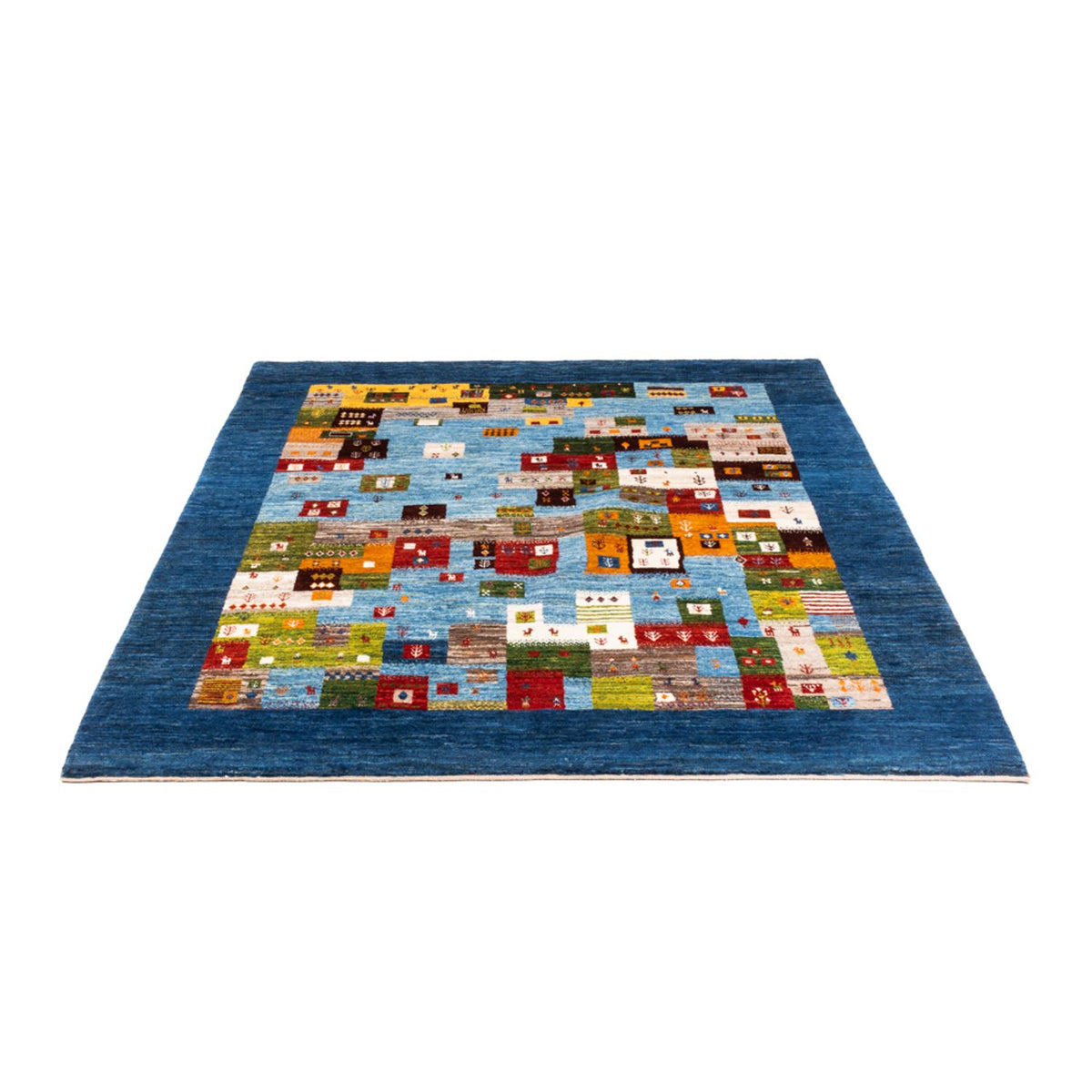 Alfombra Gabbeh - Loribaft Persa - Real - 192 x 159 cm - azul
