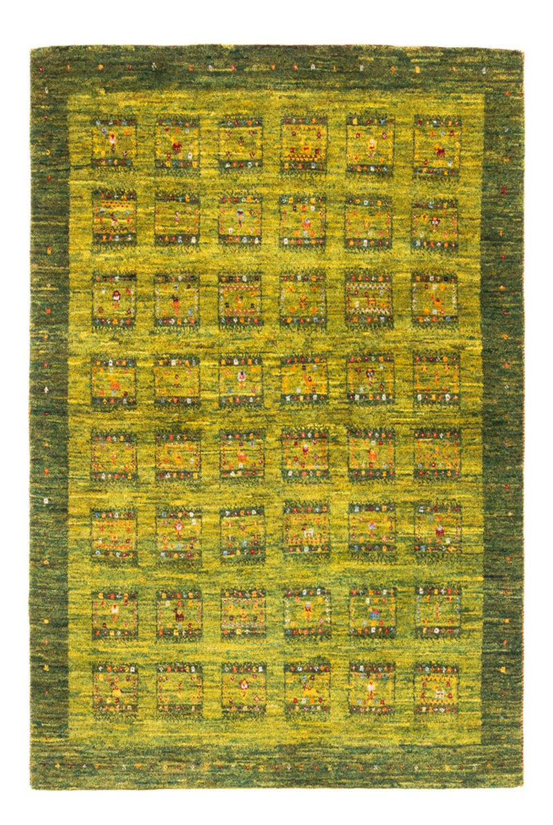 Alfombra Gabbeh - Loribaft Persa - Real - 157 x 108 cm - verde claro