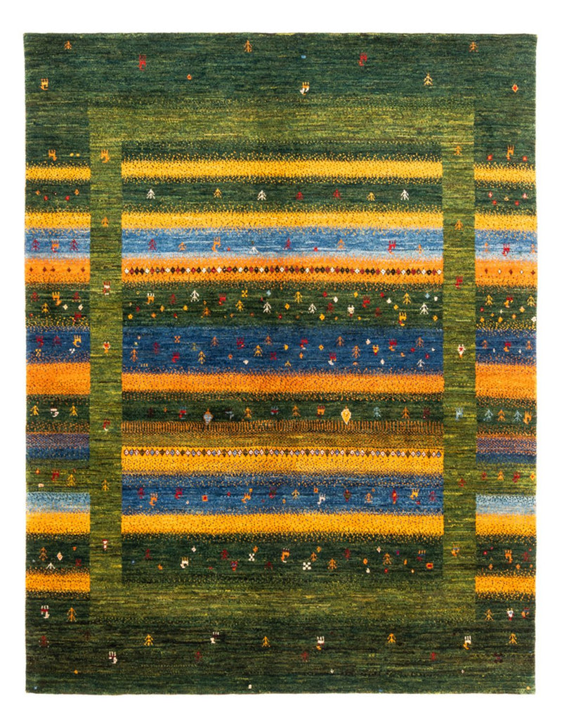 Alfombra Gabbeh - Loribaft Persa - Real - 212 x 161 cm - verde