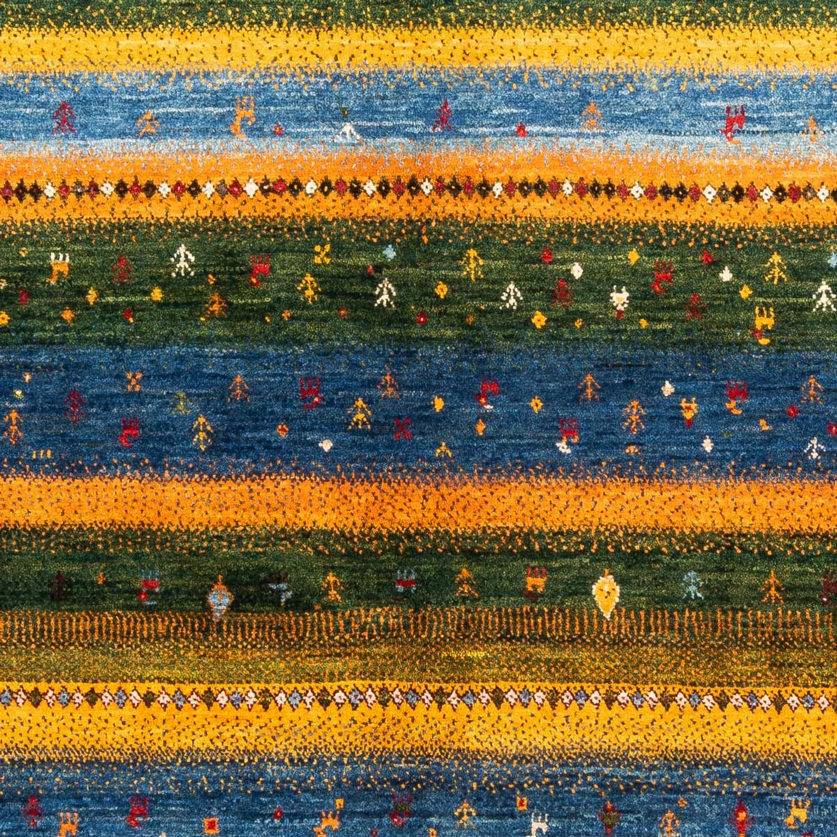 Alfombra Gabbeh - Loribaft Persa - Real - 212 x 161 cm - verde