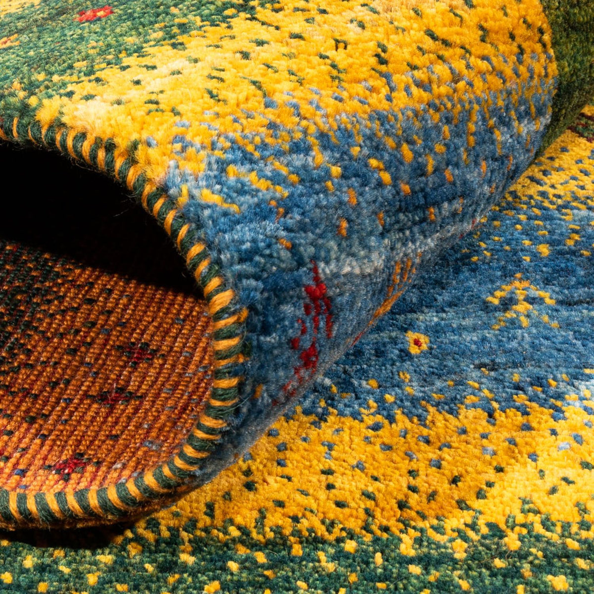 Alfombra Gabbeh - Loribaft Persa - Real - 212 x 161 cm - verde